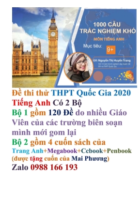 1000 Câu trắc nghiệm khó mục tiêu 9+ - Môn Tiếng Anh